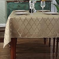 SASTYBALE Jacquard Tablecloth Flower Patterns Polyester Table Cloth Spill Proof Wrinkle Resistant Table Cover for Kitchen Dining Tabletop (Rectangle/Oblong, 60