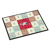 Caroline's Treasures CK5451MAT Japanese Mouse Love Doormat 18x27, Red Front Door Mat Indoor Outdoor Rugs for Entryway, Non Slip Washable Low Pile, 18H X 27W