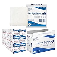 Surgical Gauze Sponges - Absorbent Cotton Fabric with Folded Edges - Soft, Durable, Individually Wrapped Dressing - 2x2