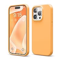 elago Compatible with iPhone 15 Pro Case, Liquid Silicone Case, Full Body Protective Cover, Shockproof, Slim Phone Case, Anti-Scratch Soft Microfiber Lining, 6.1 inch (Orange)