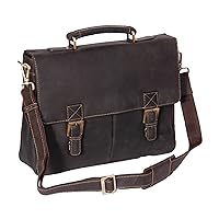 Mens Real Leather Briefcase Gents Vintage Look Satchel Office Shoulder Bag A167 Brown, Brown, L, Briefcase