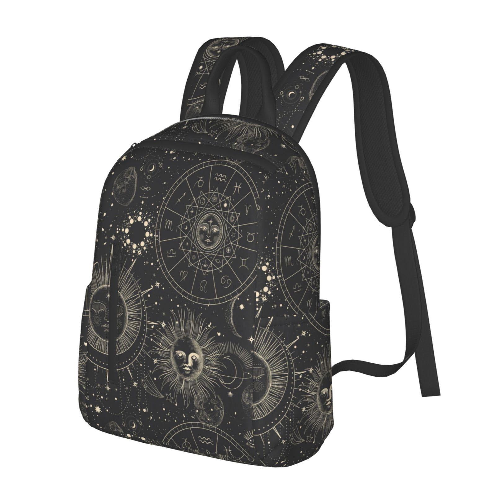 bassyil Twelve Constellations Mystical And Astrology Elements Backpack Bookbag Laptop Backpacks Multipurpose Daypack For Men Women Picnic Travel Hiking