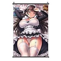 Anime Poster Maid No Bra Pantsu Skirt Lift Stockings Thighhighs Wall Fabric Scroll Poster Art Prints 18r Posters for Perfect Fans Home Wall Decoration