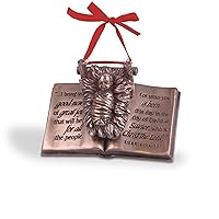 Lighthouse Christian Products The Word is Born Antique Bronze Tone 3.5 Inch Hand-cast Resin Holiday Ornament