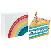Hallmark Self-Sealing Gift Box Set with Zip Opening (2 Boxes: Rainbow, Birthday Cake) for Kids, Adults, Grandchildren, Teachers