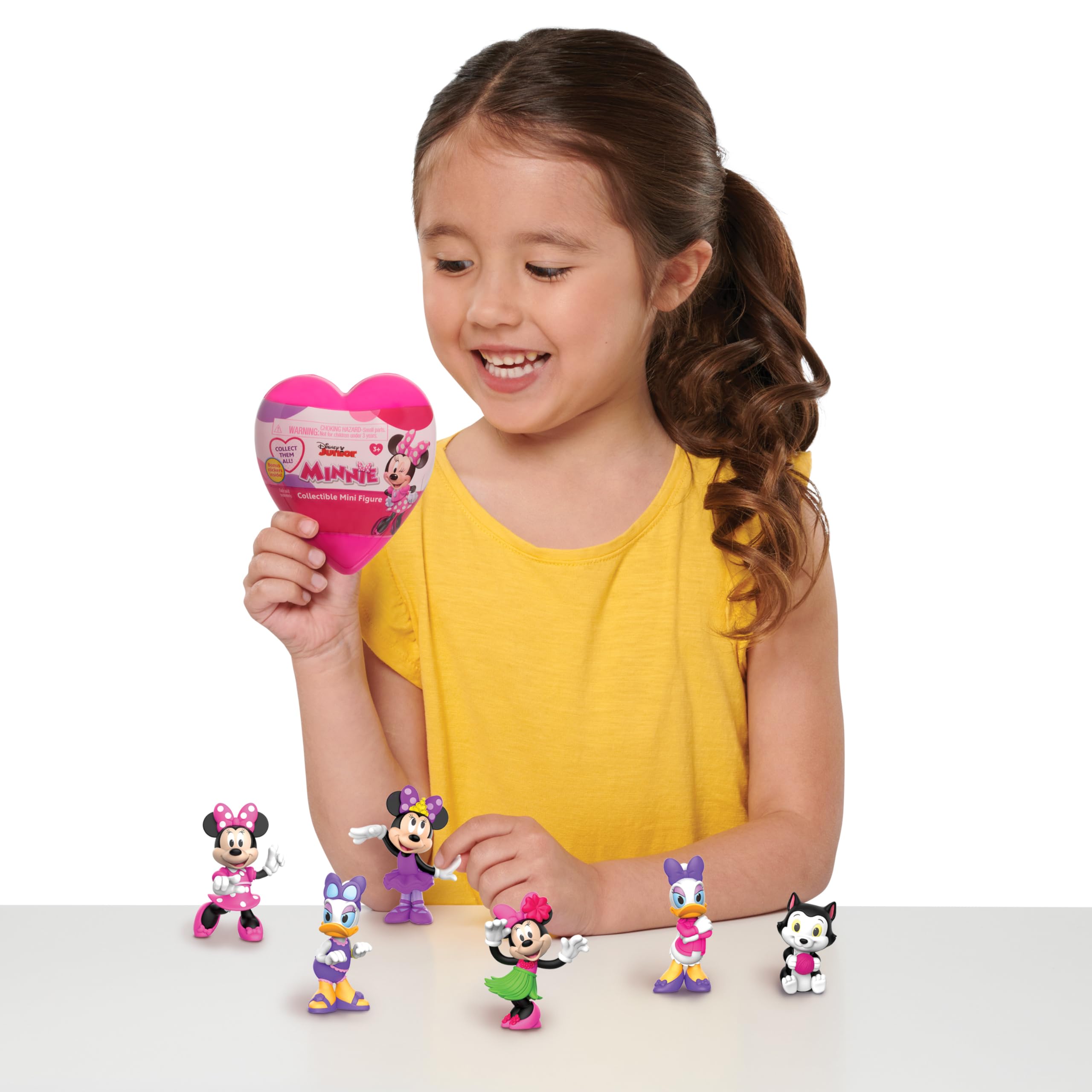 Just Play Disney Junior Minnie Mouse Valentine’s Mini Figure Capsules 2-Pack, 2.5-inch Figurines, Pink, Kids Toys for Ages 3 Up
