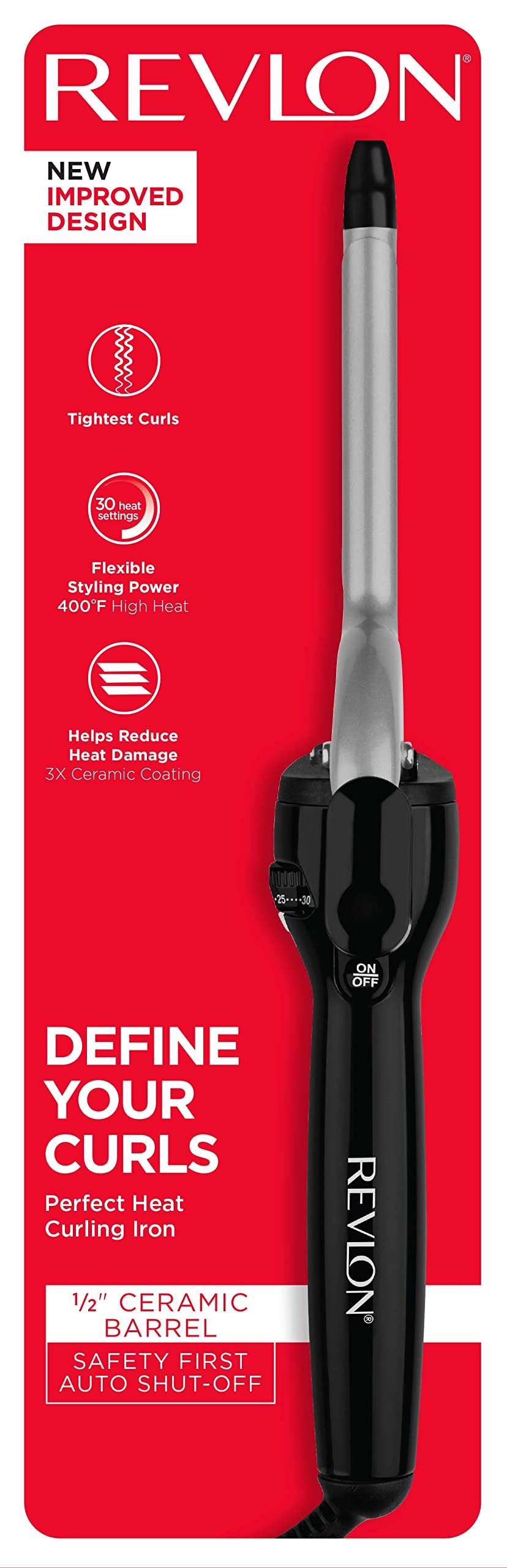 Revlon Perfect Heat Triple Ceramic Curling Iron | For Silky Smooth Spiral Curls (1/2 in)