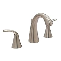 Huntington Brass 14451-72 8-Inch Wide Spread Two Handle High Arc Lavatory Faucet with Brass Pop-Up Drain Assembly, Satin Nickel