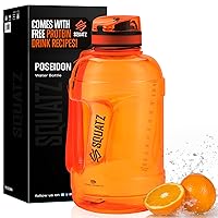 SQUATZ 78 Oz Poseidon Series Sports Water Bottle - Premium Quality Big Volume Wide Mouth protein Shake Gym Flask, Fixed Buckle Carrying Strap, Leak Resistance, Zero Condensation Sleeve