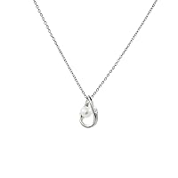 Secret & You - Women Pearl Pendant Necklace Freshwater Cultured Pearl - Round Pearl - Sterling Silver adjustable Chain 42, 45 and 48 cm
