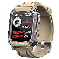 Smart Watch Rugged and Military with 5ATM Waterproof Bluetooth Call(Answer/Dial Calls) AI Assistant, Long-Lasting Battery Life, Multiple Sports Tracking, Health Monitoring, 2.02'' HD Display