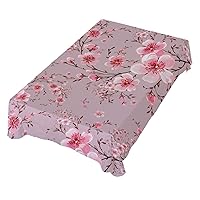 ALAZA Pink Floral Cherry Blossom Table Cloth Square 54 x 54 Inch Tablecloth Anti Wrinkle Table Cover for Dining Kitchen Parties