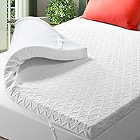 Memory Foam Mattress Topper King Size 3 Inch, Bed Topper for Cooling Gel Infused Pad, Comfortable Body Support & Pressure to Relieve Back Pain, with Removable Soft Cover