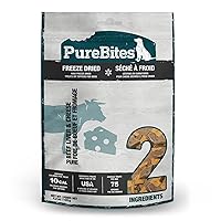 PureBites Beef & Cheese Freeze Dried Dog Treats, 2 Ingredients, Made in USA, 4.2oz