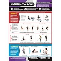 Warm Up & Cool Down | Improve Warm Up and Cool Down Techniques | Laminated Home & Gym Poster | Free Online Video Training Support | Size - 33” x 23.5” | Improves Personal Fitness