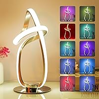 Neoglint Modern Spiral RGB Table Lamp with APP&Remote Control, Color Changing Dimmable Night Light Music Sync Ambient LED Nightstand Lamp, Cool Unique Lamps for Living Room Bedroom Decor - Ideal Gift