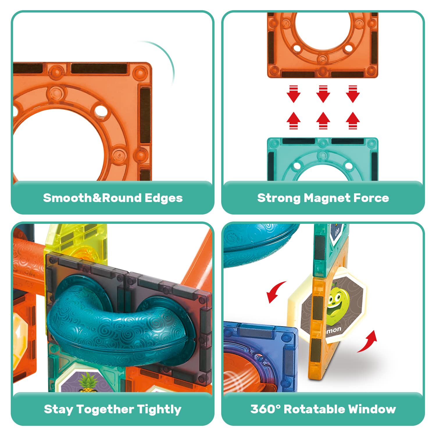 Magnetic Tiles Magnetic Blocks Marble Run STEM Toys for Kids, Boys and Girls