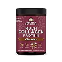 Collagen Powder Protein, Multi Collagen Chocolate Protein Powder, 45 Servings, with Vitamin C, Hydrolyzed Collagen Peptides Supports Skin and Nails, Gut Health, 16.65oz