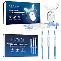 MySmile Teeth Whitening Kit for Sensitive Teeth with LED Light, 10 Min Non-Sensitive Fast Teeth Whitener, 6 Carbamide Peroxide Teeth Whitening Gel, Enamel Safe