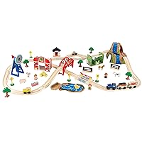 KidKraft Wooden Rural Farm Train Set with 75 Pieces, Children's Toy Vehicle Playset, Gift for Ages 3+
