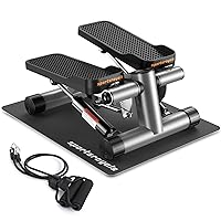 Stair Stepper for Exercise, Mini Steppers with Resistance Band, Hydraulic Fitness Stepper Exercise Home Workout Equipment for Full Body Workout, 330lbs Weight Capacity
