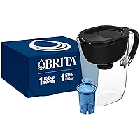 Brita Everyday Elite Water Filter Pitcher, BPA-Free Water Pitcher, Replaces 1,800 Plastic Water Bottles a Year, Lasts Six Months or 120 Gallons, Includes 1 Filter, Kitchen Accessories, Large - 10-Cup