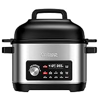Galanz 8-in-1 Multi Cooker with Air Fry, Sous Vide, Rice, Sauté, Slow Cook, Steam, Roast, & Grill - Removable 8 QT Cooking Bowl, 8 Pre-Set Programs, Stainless Steel