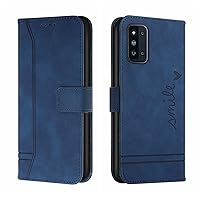 Flip Shockproof Case Compatible with Samsung Galaxy F52 5G Wallet Case,Shockproof TPU Protective Case,PU Leather Phone Case Magnetic Flip Folio Leather Case Card Holders (Color : Blue)