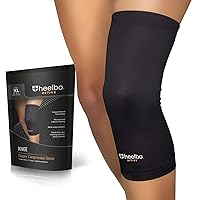 Knee Compression Sleeve with Copper Infused Fibers and Breathable Fabric for Knee Pain Relief,Knee Support,Sore Muscles and Joints for Running,Jogging,Hiking or Arthritis,Black,Extra Large