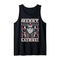 Merry Catmas bored Cat Ugly Christmas Tank Top