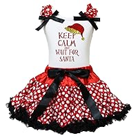Petitebella Keep Clam Wait Santa White Shirt Red Polka Dots Outfit Set 1-8y