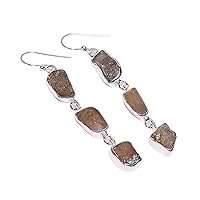 925 Sterling Silver Gemstone Earrings Handmade Gift Earrings Birthstone Earrings For Women Girls, Silver Dangle Earrigns