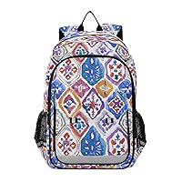 ALAZA Ikat Pattern Ethnic Tie Dye Laptop Backpack Purse for Women Men Travel Bag Casual Daypack with Compartment & Multiple Pockets