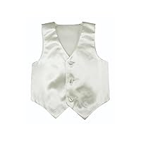 Baby Toddler Kids Little Boys Formal 23 Color Satin Vest S-7 (M:(6-12 Months), Ivory)