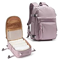coowoz Travel Backpack for Women Man Travel Essentials Mochila de Viaje Personal Item Travel Backpack Carry on Flight Approved with Laptop Shoe Compartment Travel Must Haves Pink Purple