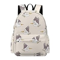 Cartoon Pelican Backpack Printed Laptop Backpack Shoulder Bag Business Bags Daily Backpack for Women Men