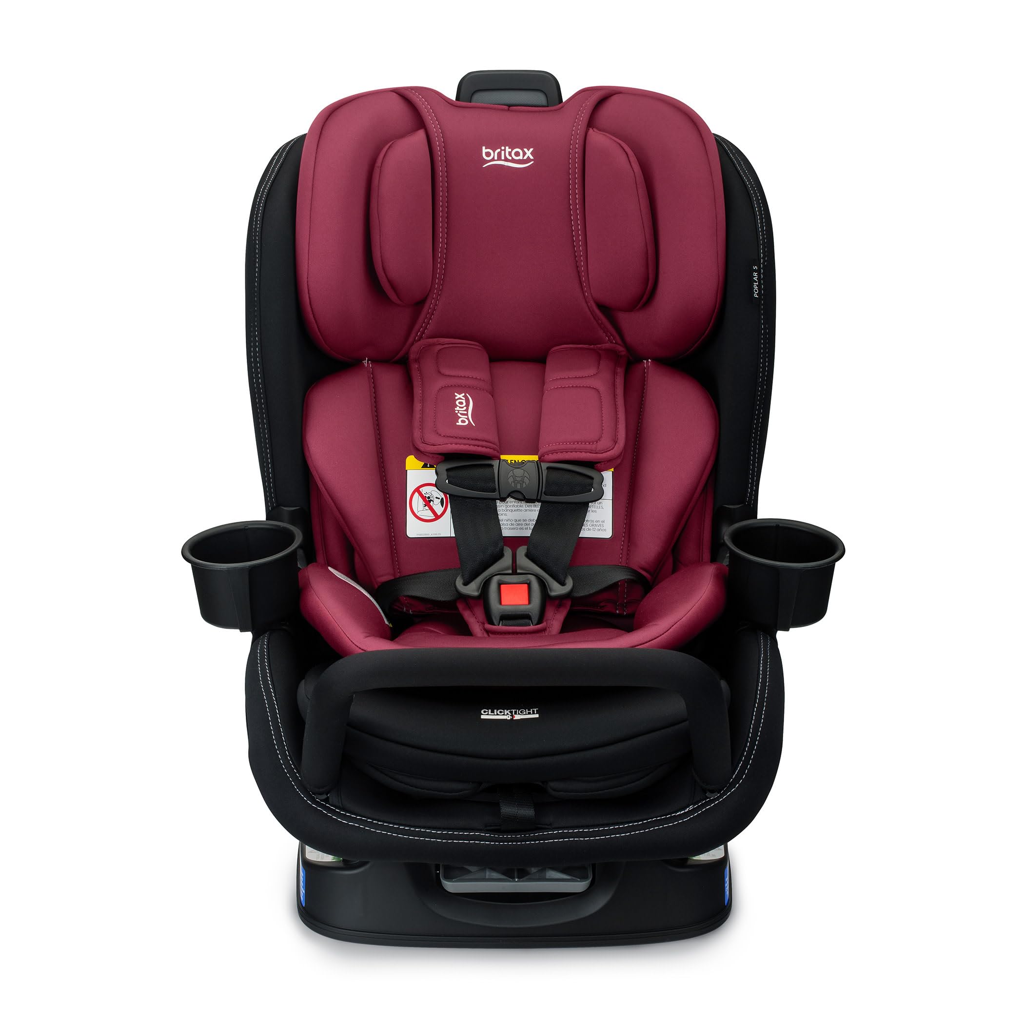 Britax Poplar S Convertible Car Seat, 2-in-1 Car Seat with Slim 17-Inch Design, ClickTight Technology, Ruby Onyx