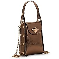 Milan Chiva Small Crossbody Bags for Women Leather Handbags for Women Trendy Shoulder Purse Phone Bag with Removable Chain