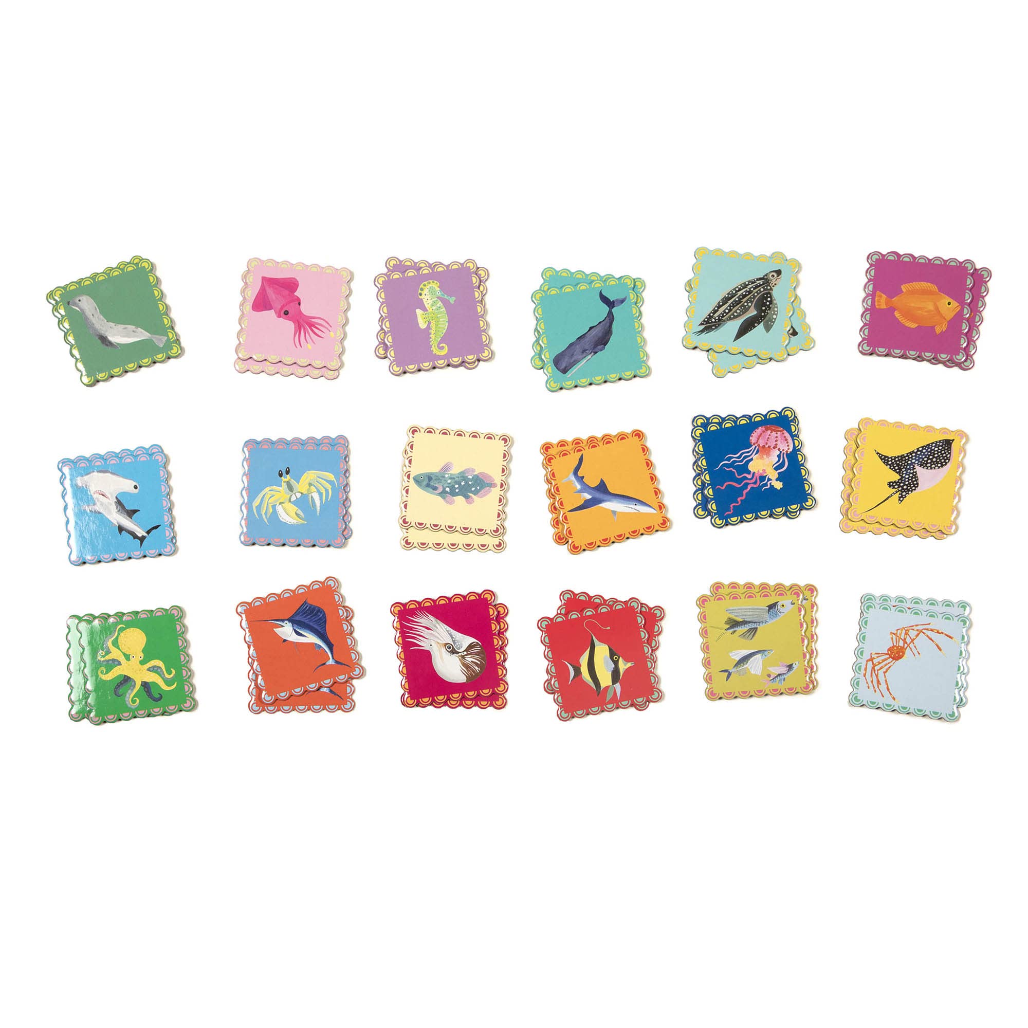 eeBoo: Sea Little Square Memory & Matching Game, Developmental and Educational Fun, Builds Recognition and Memory Skills, For Ages 3 and up