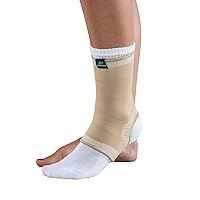 DonJoy DA161AV01-TAN-M Elastic Ankle for Sprain, Strain, Swelling, Arthritis, Easy to Apply Elastic Stretch Fabric with Open-Heel Design, Tan