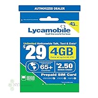 Lycamobile Preloaded Sim Card with $29 Plan Service Plan with Unlimited talk text and Data