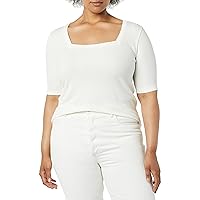 Amazon Aware Women's Modal Ribbed Elbow Sleeve Square Neck T-Shirt (Available in Plus Size)