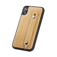 [HANATORA] iPhone XR Case Italian Leather Smartphone Case Fall Prevention Impact Stand Function This Leather Handy Belt Hand Made Strap Hall Natural Yellow GH-XR-Natural