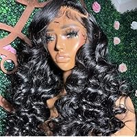 13X4 Loose Wave Human Hair Wig Pre Plucked With Baby Hair Silky Wavy Lace Frontal Wig HD Crystal Lace Bleached Knots 150% Natural Color Loose Deep Wave Remy Human Hair Wigs 18