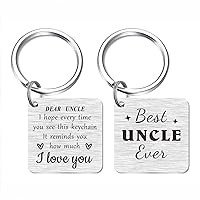 SOUSYOKYO Uncle Keychain, Best Uncle Ever Gifts, I Love My Uncle Birthday Gift Ideas, Fun Fathers Day Present for Favorite Uncle from Niece and Nephew, Thank You Our Uncle Christmas Key Chain for Men