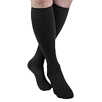 Men's Trouser Support Compressions Socks, 20-22 mmHg, Knee High (Black, XL)