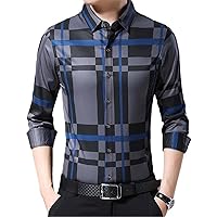 Streetwear Men Casual Plaid Shirts Spring Autumn Korean Male Clothing Thin Long Sleeve Lapel Loose Business Tops