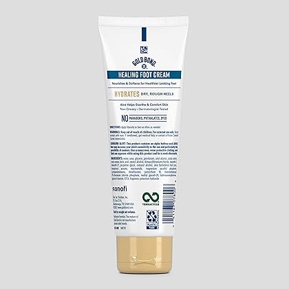 Gold Bond Healing Foot Cream, 4 oz. (Pack of 4), With Aloe, Nourishes & Softens For Healthier Looking Feet