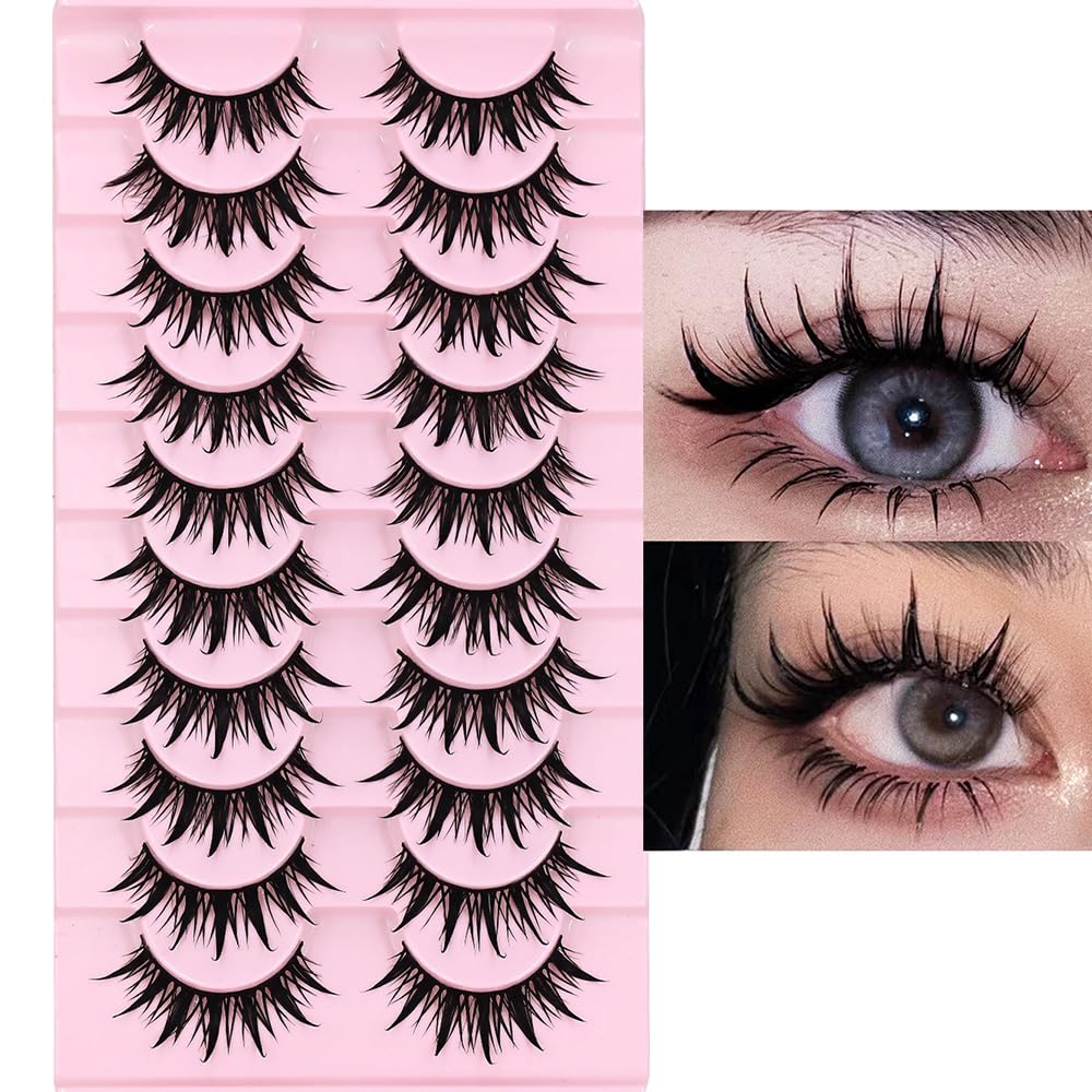 Mua 10 Pairs Manga Lashes Wet Look Japanese Style Cosplay Spiky Eyelashes  Anime Lashes 16MM Wispy Thick Faux Mink Doll Eyelash Extension Look Like  Individual Clusters by AUGENLI (04) trên Amazon Mỹ