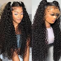 Water Wave 13x6 HD Lace Front Wigs Human Hair Pre Plucked with Baby Hair 180% Density Deep Part Curly Wigs for Women Water Wave Lace Frontal Wigs Human Hair (13x6 water wave wig, 30 Inch)